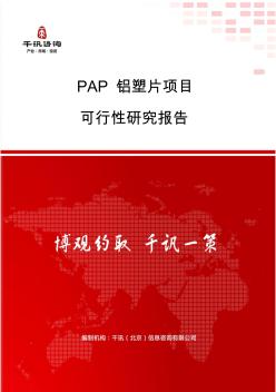 PAP铝塑片项目可行性研究报告(目录)