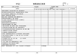PCBA制程巡检记录表