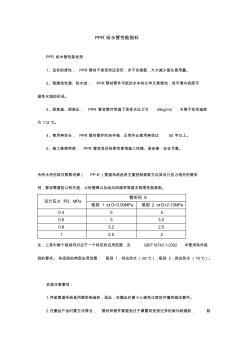 PPR给水管性能指标