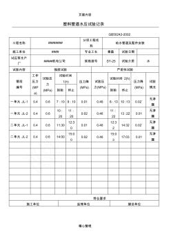 PPR给水塑料管道水压试验记录.. (2)