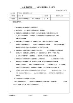 PVC線管(混凝土)分項(xiàng)工程質(zhì)量技術(shù)交底卡