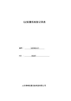 QD桥式起重机检验记录