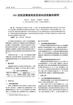 SBS改性沥青微观形态结构及性能的研究