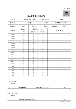SG-A041排水管道灌水試驗記錄(5#樓)