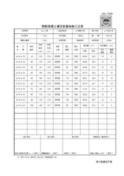 SG-T009钢筋混凝土灌注桩基础施工记录