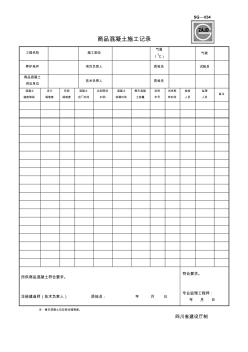 SG034商品混凝土施工记录