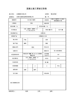 Tiv混凝土施工检查记录表-