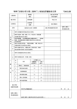 TJ4.3.25特種門安裝分項工程(旋轉(zhuǎn)門)檢驗批質(zhì)量驗收記錄