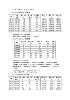 UPS线材空开配置表