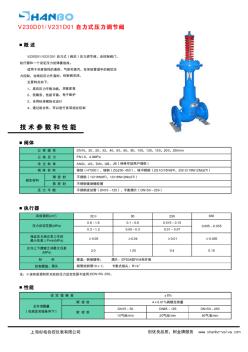 V230D01自力式压力调节阀