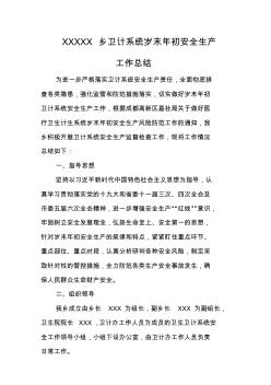 XXXX乡卫计系统岁末年初安全生产工作总结