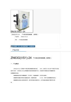 ZN63G(VS1)-24户内高压真空断路器(高原型)