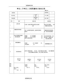 [实用参考]单位(子单位)工程质量竣工验收记录