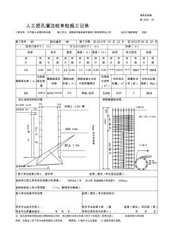 [精品文檔]人工挖孔灌注樁單樁施工記錄