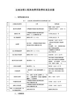 [边坡治理工程其他费用取费标准、计算规则]