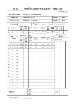 ___号钻(冲)孔桩地下连续墙灌注水下混凝土记录钢立柱