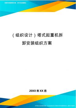 {组织设计}塔式起重机拆卸安装组织方案