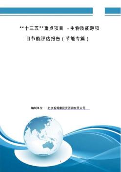 “十三五”重點(diǎn)項(xiàng)目-生物質(zhì)能源項(xiàng)目節(jié)能評(píng)估報(bào)告(節(jié)能專篇) (2)