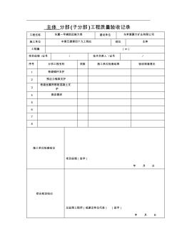 、分部(子分部)工程质量验收记录表