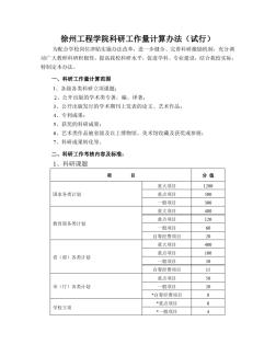 《徐州工程学院科研工作量计算办法(试行)》