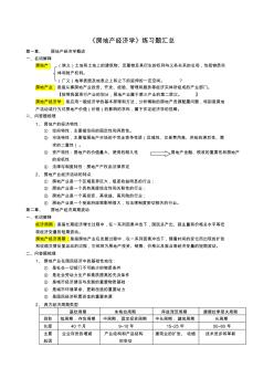 《房地產(chǎn)經(jīng)濟(jì)學(xué)》練習(xí)題匯總