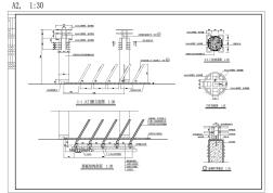 【CAD图纸】运河公园全套施工图-24门柱细部及侧面(精美图例)