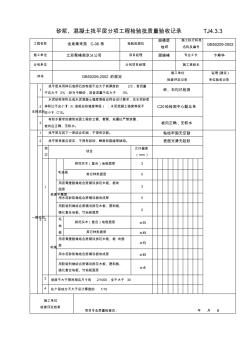 【免费下载】4砂浆混凝土找平层分项工程检验批质量验收记录TJ4