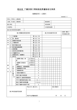 【免费下载】铝合金门窗安装工程检验批质量验收记录表