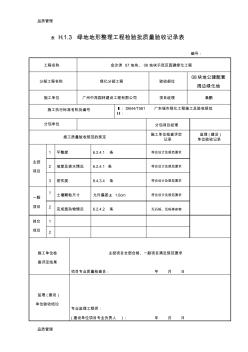 【品质管理资料】绿地地形整理工程检验批质量验收记录表精编版