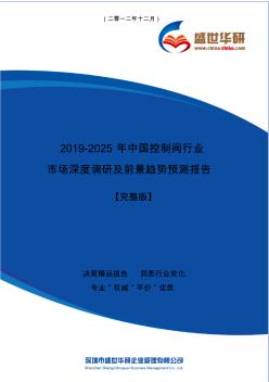 【完整版】2019-2025年中国控制阀行业市场深度调研及前景趋势预测报告