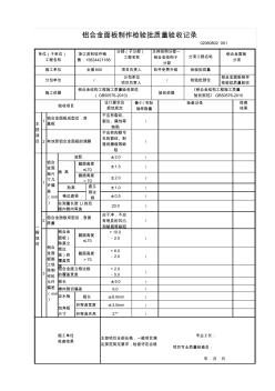 【工程常用表格】合金面板制作检验批质量验收记录