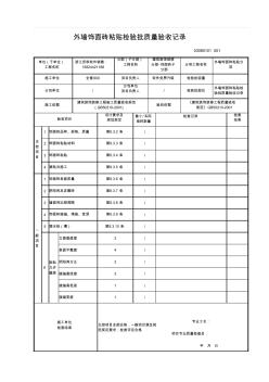 【工程常用表格】墻飾面磚粘貼檢驗批質(zhì)量驗收記錄