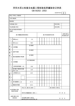 【工程常用表格】夯實(shí)水泥土樁復(fù)合地基工程檢驗(yàn)批質(zhì)量驗(yàn)收記錄表