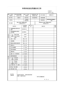 【工程常用表格】砖砌体检验批质量验收记录