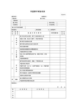 【工程文档】吊篮脚手架验收表