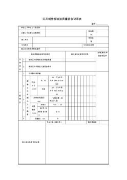 【工程文档】沉井制作检验批质量验收记录表