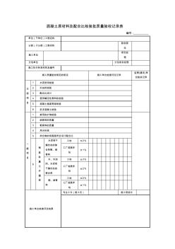 【工程文档】混凝土原材料及配合比检验批质量验收记录表