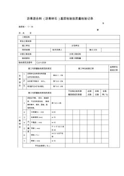 【工程文档】沥青混合料(沥青碎石)基层检验批质量检验记录