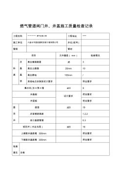 【工程文檔】燃?xì)夤艿篱y門井、井蓋施工質(zhì)量檢查記錄