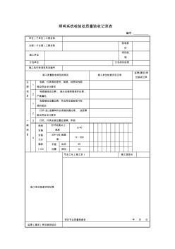 【工程文檔】照明系統(tǒng)檢驗批質(zhì)量驗收記錄表