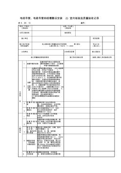 【工程文档】电线导管、电缆导管和线槽敷设安装(I)室内检验批质量验收记录