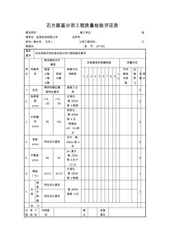 【工程文档】石方路基分项工程质量检验评定表