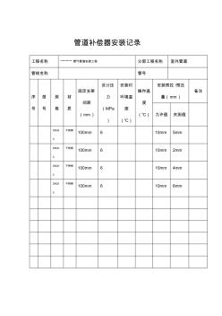 【工程文檔】管道補(bǔ)償器安裝記錄