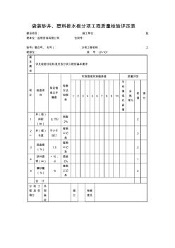 【工程文档】袋装砂井、塑料排水板分项工程质量检验评定表