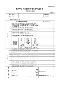 【工程文档】通风与空调工程系统调试验收记录表
