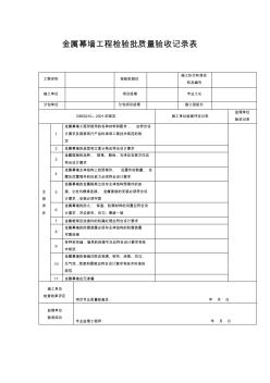【工程文档】金属幕墙工程检验批质量验收记录表(2)