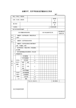 【工程文档】金属栏杆、防护网检验批质量验收记录表