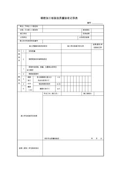 【工程文档】钢筋加工检验批质量验收记录表