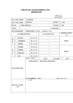 【工程文档】防腐涂料涂装工程检验批质量验收记录表(2)