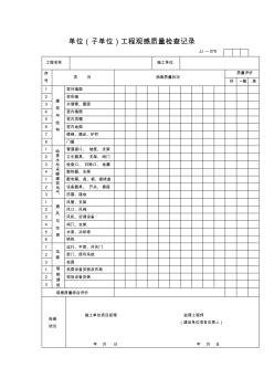 【工程表格模板】单位(子单位)工程观感质量检查记录